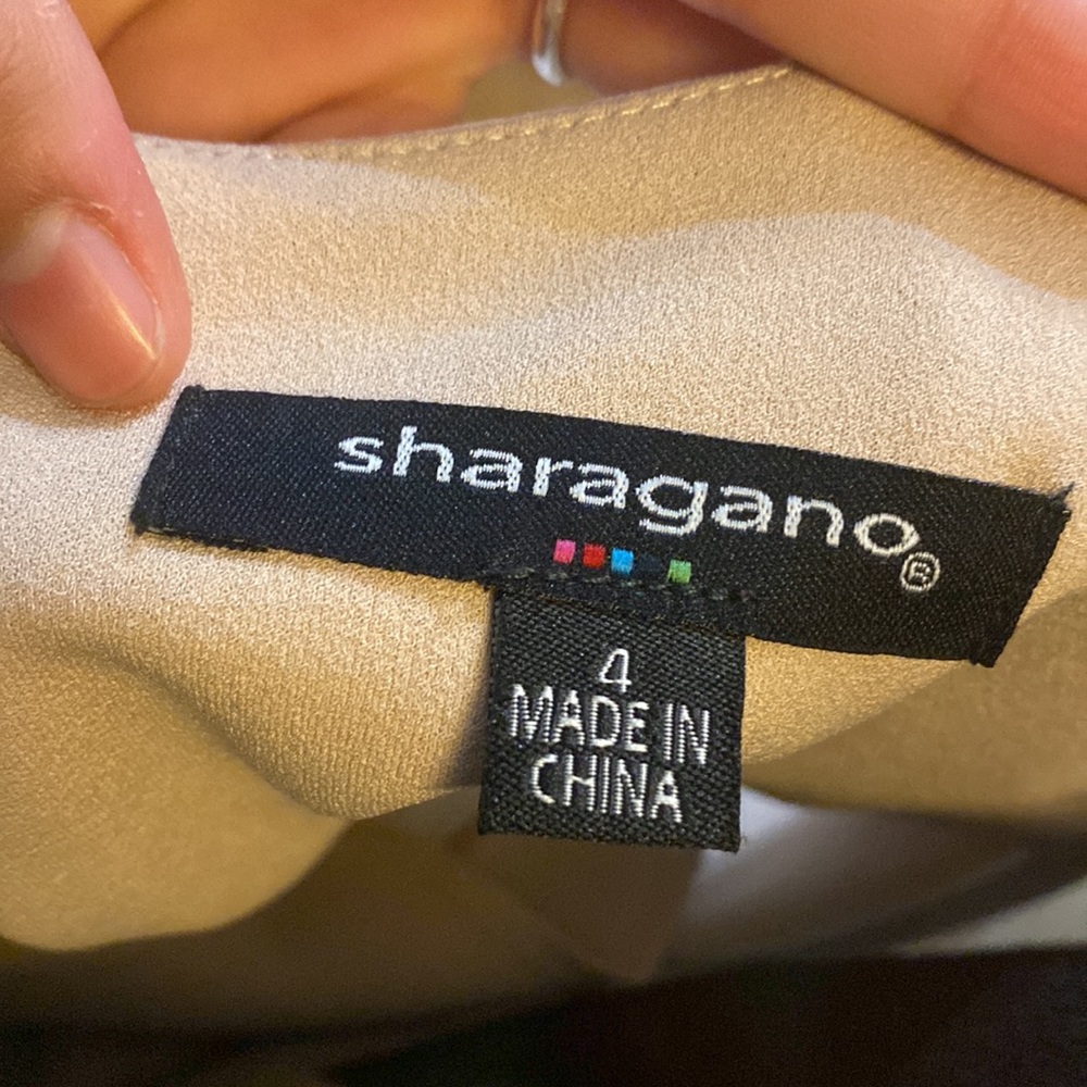 Sharagano white and nude dress size 4 - Picture 5 of 7